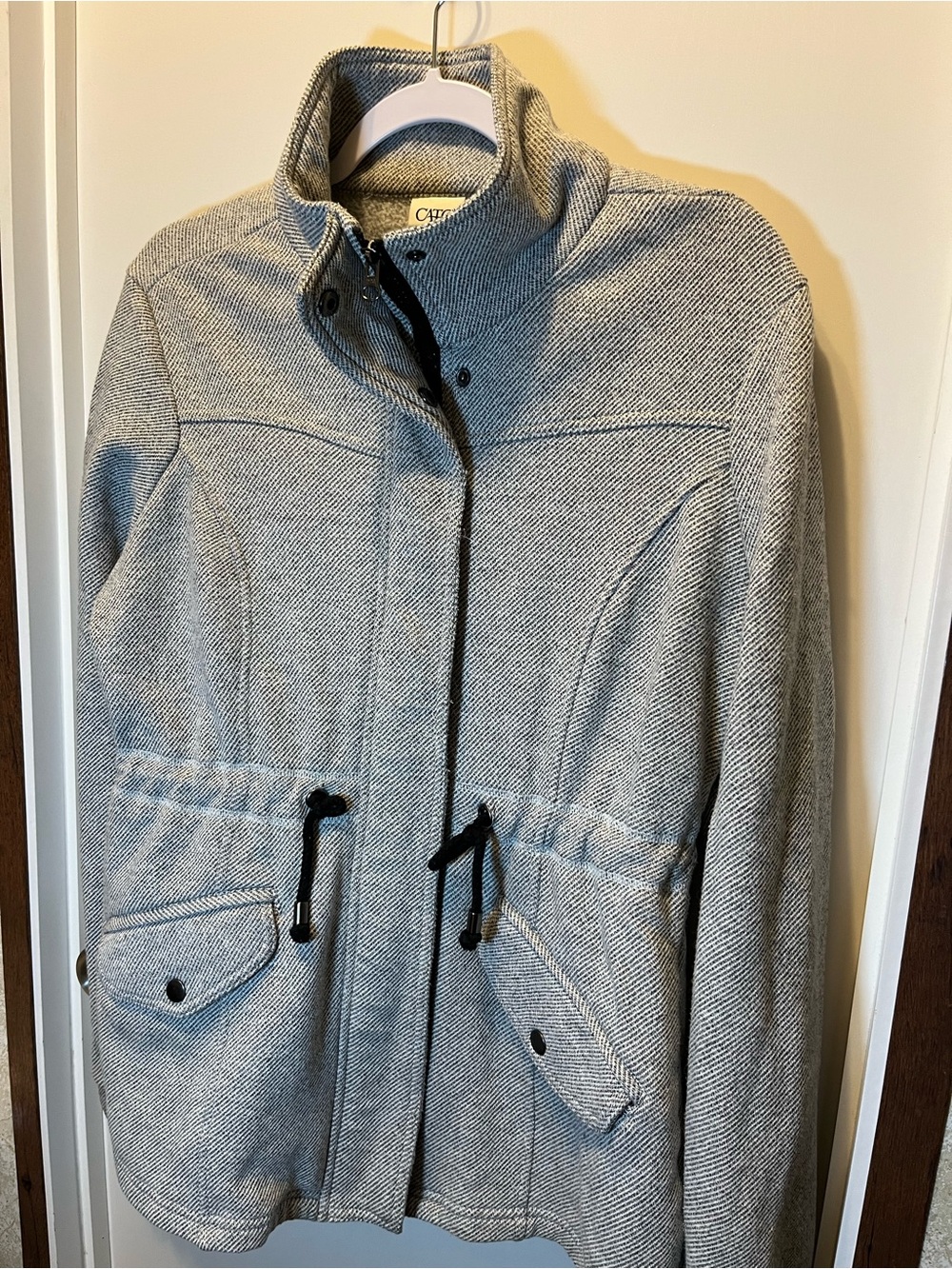 Cato Light Gray Utility Jacket with Drawstring Waist